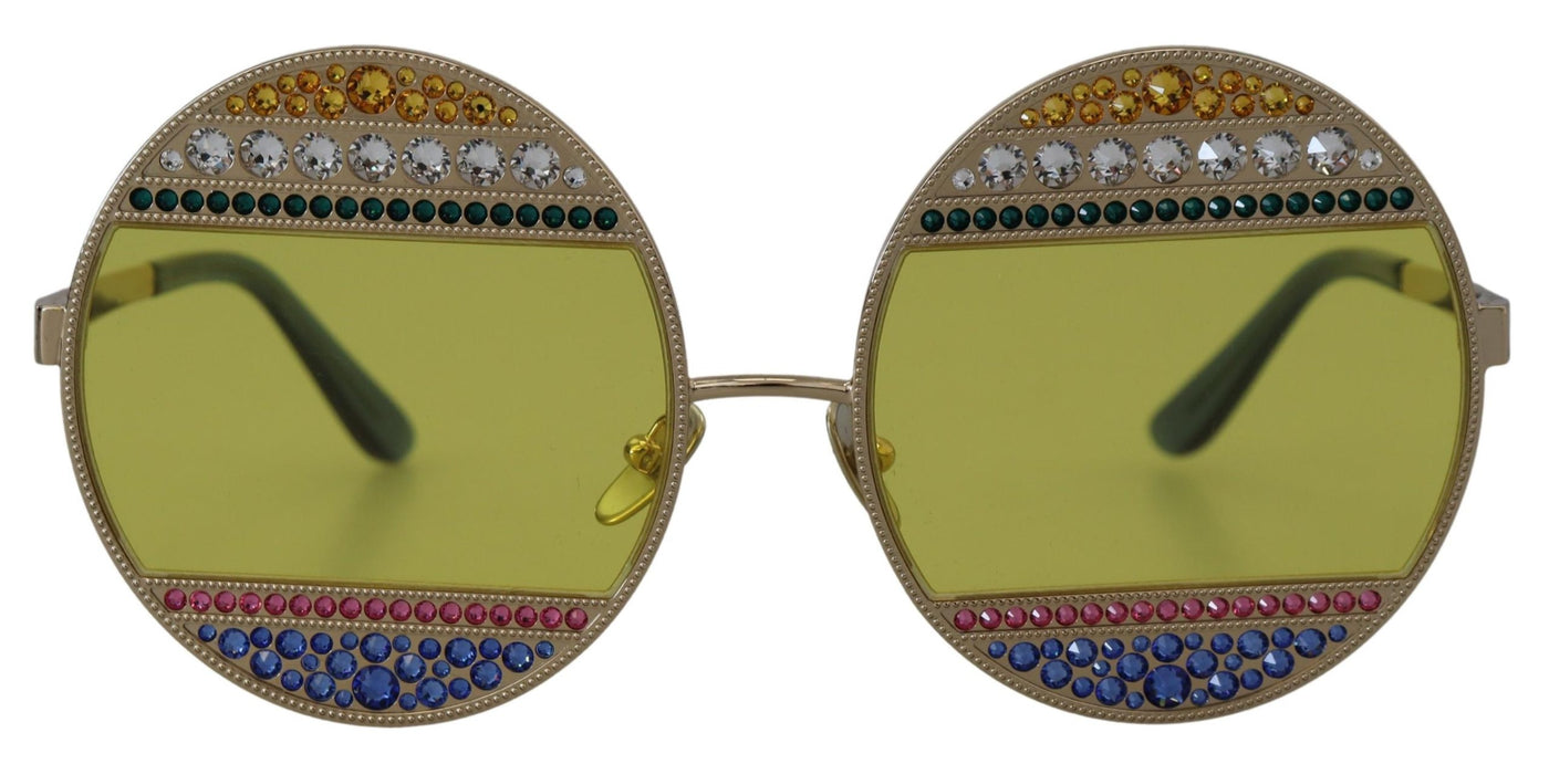 Dolce & Gabbana Gold Oval Metal Crystals Shades DG2209B Sunglasses