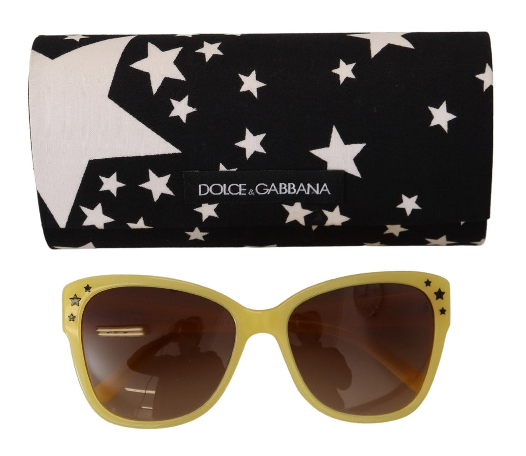 Dolce & Gabbana Yellow Acetate Frame Stars Embellisht DG4124 Sunglasses