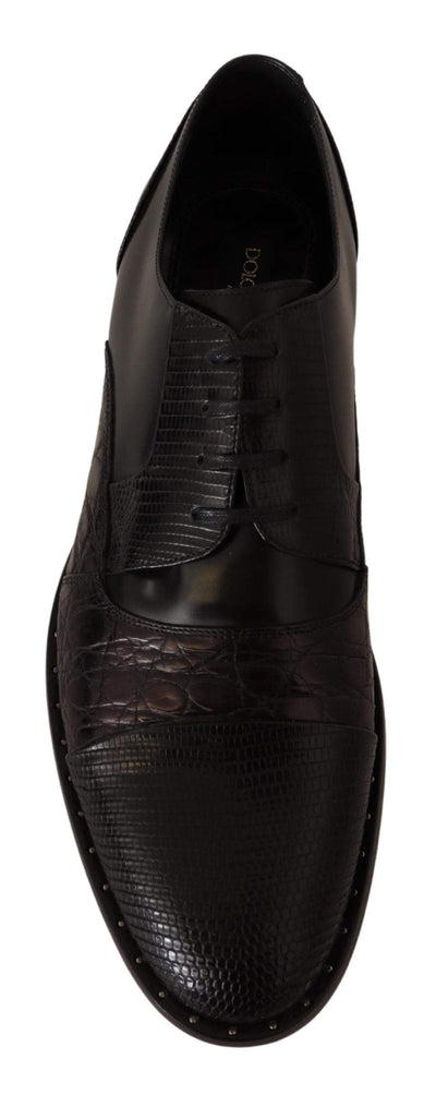 Dolce & Gabbana Black Leather Exotic Skins Formal Shoes #men, Black, Dolce & Gabbana, EU39/US6, EU40/US7, EU42/US9, EU45/US12, feed-agegroup-adult, feed-color-Black, feed-gender-male, Formal - Men - Shoes at SEYMAYKA
