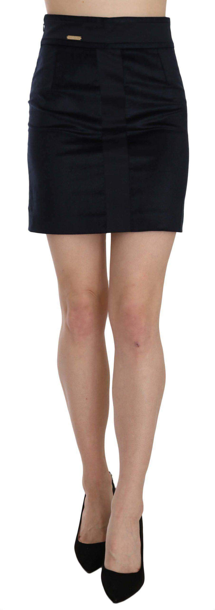 GF Ferre  Cotton Blend High Waist A-line Mini Skirt #women, Blue, Catch, feed-agegroup-adult, feed-color-blue, feed-gender-female, feed-size-IT42|M, Gender_Women, GF Ferre, IT42|M, Kogan, Skirts - Women - Clothing, Women - New Arrivals at SEYMAYKA