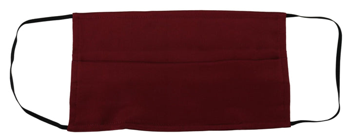 Dolce & Gabbana Maroon Silk Pleated Elastic Ear Strap One Size Face Mask
