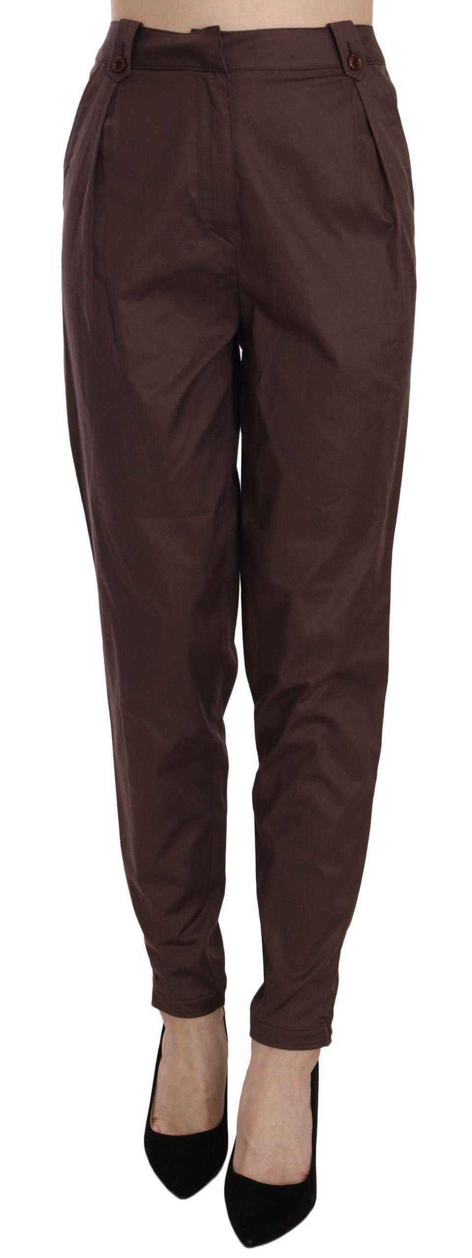Just Cavalli  High Waist Tapered Formal Trousers Pants #women, Brown, Catch, feed-agegroup-adult, feed-color-brown, feed-gender-female, feed-size-IT38|XS, feed-size-IT40|S, Gender_Women, IT38|XS, IT40|S, Jeans & Pants - Women - Clothing, Just Cavalli, Kogan, Women - New Arrivals at SEYMAYKA