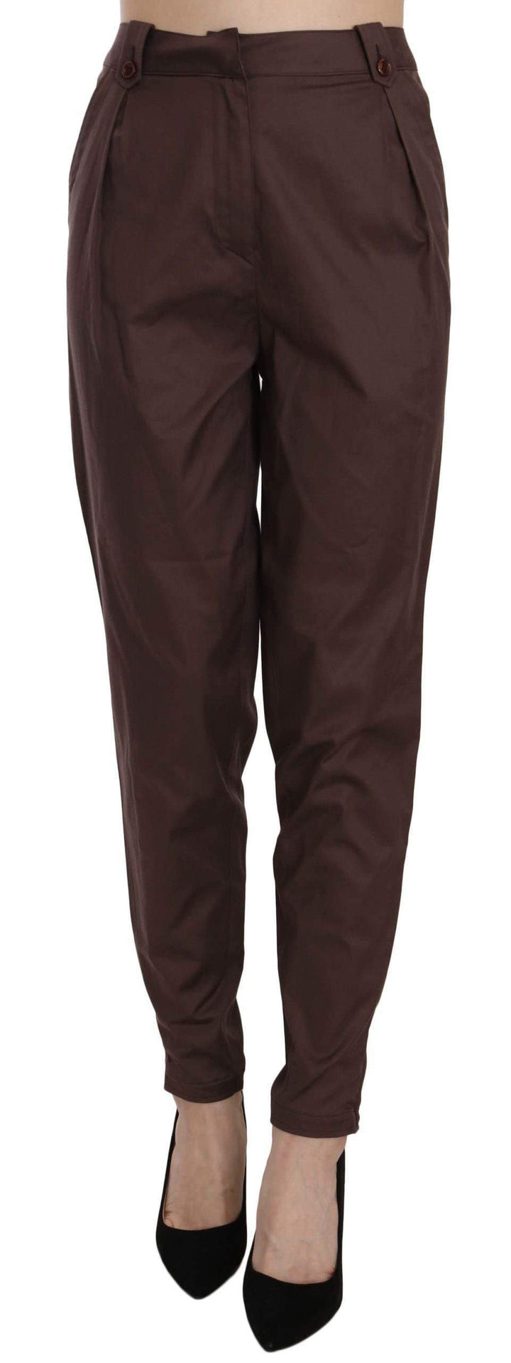 Just Cavalli  High Waist Tapered Formal Trousers Pants #women, Brown, Catch, feed-agegroup-adult, feed-color-brown, feed-gender-female, feed-size-IT38|XS, feed-size-IT40|S, Gender_Women, IT38|XS, IT40|S, Jeans & Pants - Women - Clothing, Just Cavalli, Kogan, Women - New Arrivals at SEYMAYKA