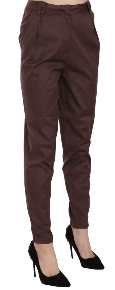 Just Cavalli  High Waist Tapered Formal Trousers Pants #women, Brown, Catch, feed-agegroup-adult, feed-color-brown, feed-gender-female, feed-size-IT38|XS, feed-size-IT40|S, Gender_Women, IT38|XS, IT40|S, Jeans & Pants - Women - Clothing, Just Cavalli, Kogan, Women - New Arrivals at SEYMAYKA