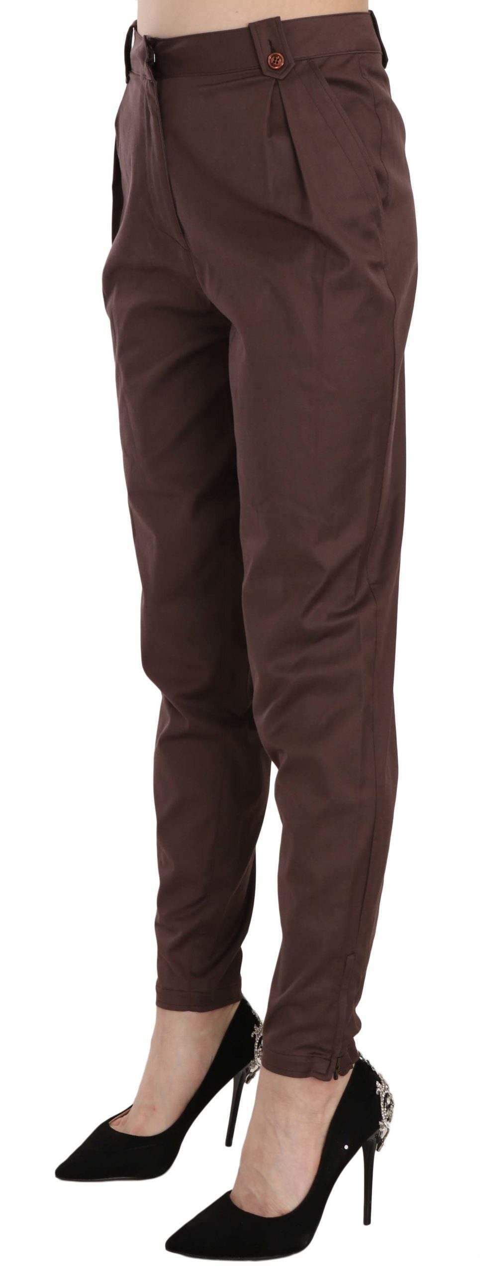 Just Cavalli  High Waist Tapered Formal Trousers Pants #women, Brown, Catch, feed-agegroup-adult, feed-color-brown, feed-gender-female, feed-size-IT38|XS, feed-size-IT40|S, Gender_Women, IT38|XS, IT40|S, Jeans & Pants - Women - Clothing, Just Cavalli, Kogan, Women - New Arrivals at SEYMAYKA