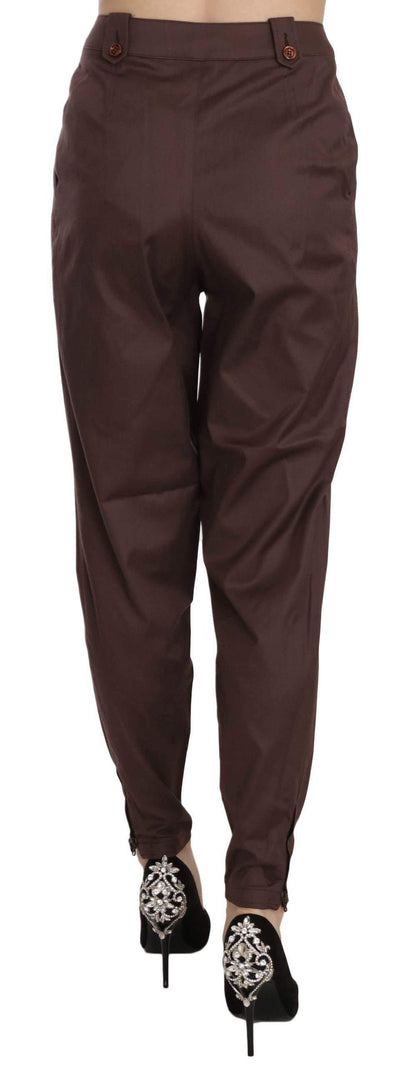Just Cavalli  High Waist Tapered Formal Trousers Pants #women, Brown, Catch, feed-agegroup-adult, feed-color-brown, feed-gender-female, feed-size-IT38|XS, feed-size-IT40|S, Gender_Women, IT38|XS, IT40|S, Jeans & Pants - Women - Clothing, Just Cavalli, Kogan, Women - New Arrivals at SEYMAYKA