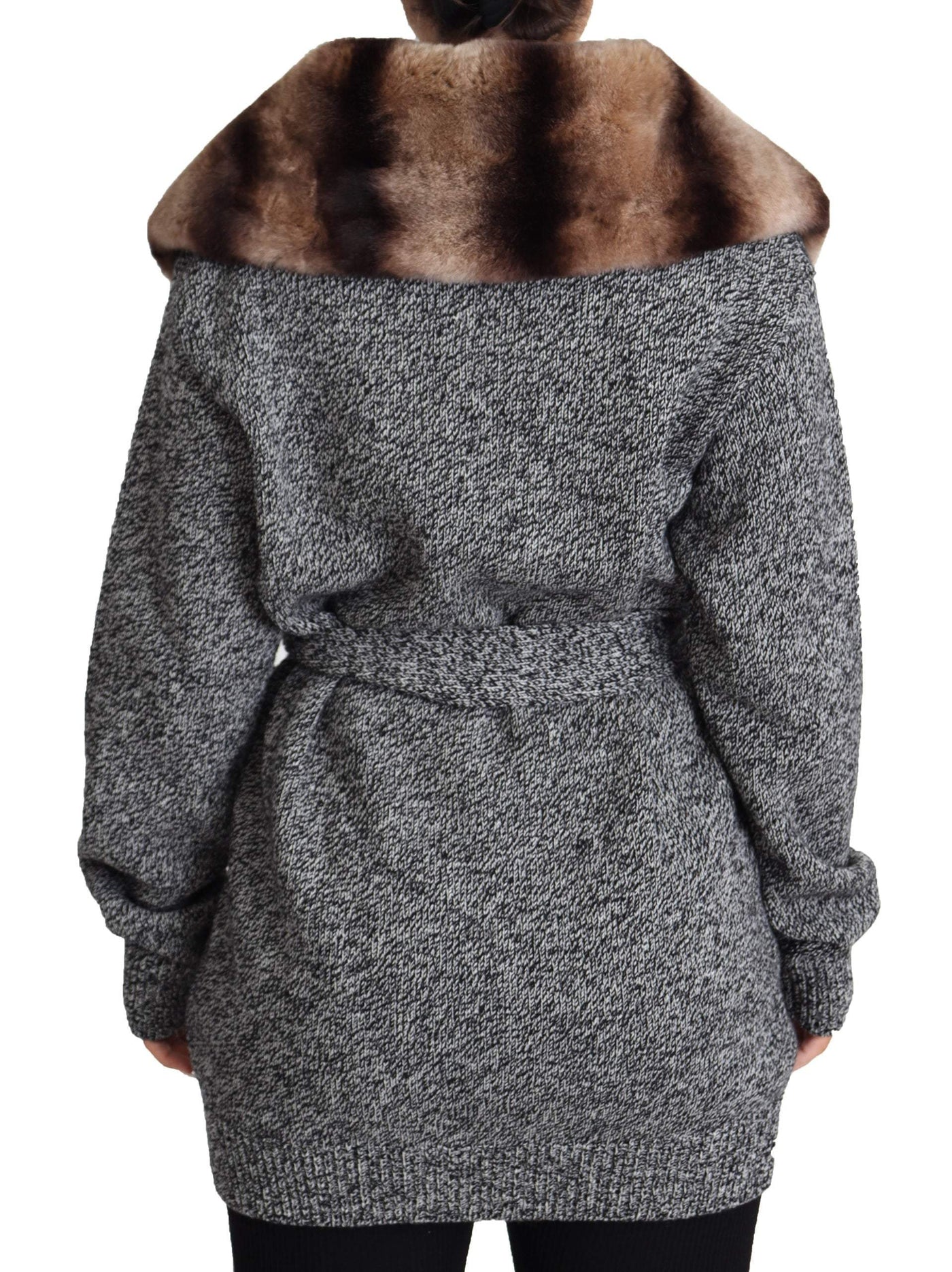 Dolce & Gabbana Gray Cardigan Fur Coat Cashmere Jacket #women, Dolce & Gabbana, feed-agegroup-adult, feed-color-gray, feed-gender-female, feed-size-IT38 | XS, Gray, IT38 | XS, Jackets & Coats - Women - Clothing, Women - New Arrivals at SEYMAYKA