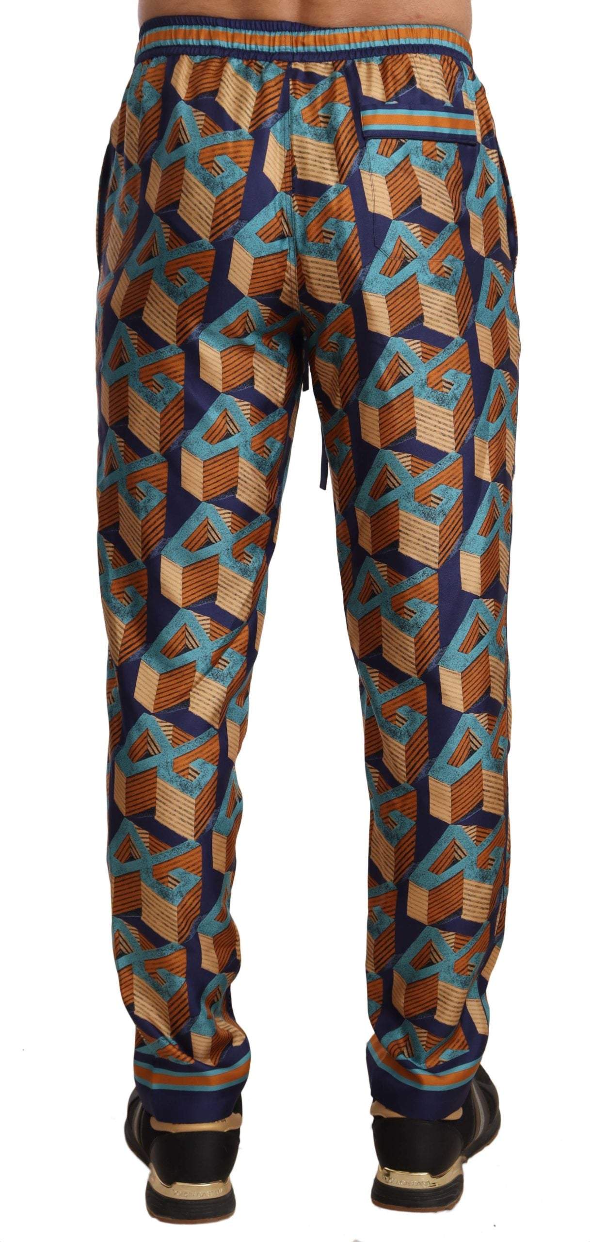 Dolce & Gabbana Multicolor Patterned Joggers Silk Pants #men, Dolce & Gabbana, feed-agegroup-adult, feed-color-Multicolor, feed-gender-male, IT44 | XS, IT46 | S, Jeans & Pants - Men - Clothing, Multicolor at SEYMAYKA