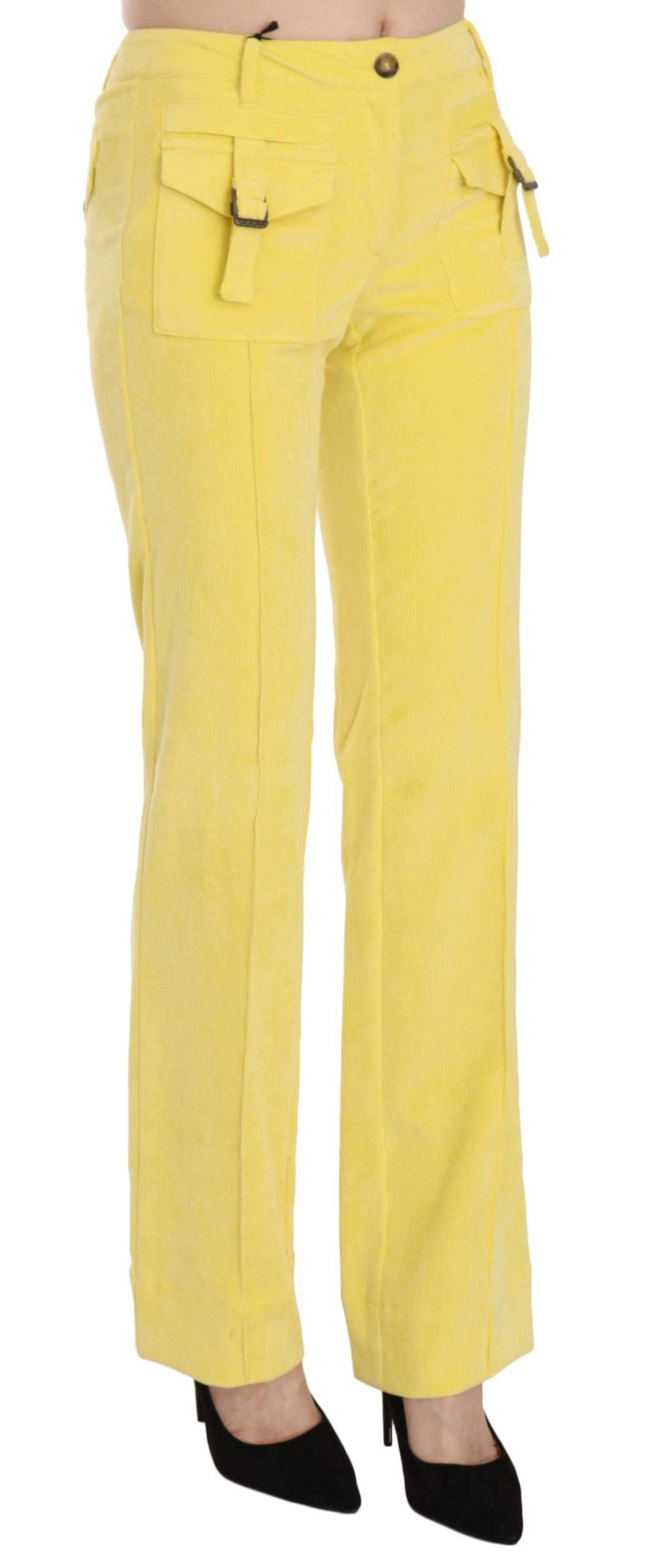 Just Cavalli  Corduroy Mid Waist Straight Trousers Pants #women, Catch, feed-agegroup-adult, feed-color-yellow, feed-gender-female, feed-size-IT38|XS, feed-size-IT40|S, feed-size-IT46|XL, Gender_Women, IT38|XS, IT40|S, IT46|XL, Jeans & Pants - Women - Clothing, Just Cavalli, Kogan, Women - New Arrivals, Yellow at SEYMAYKA