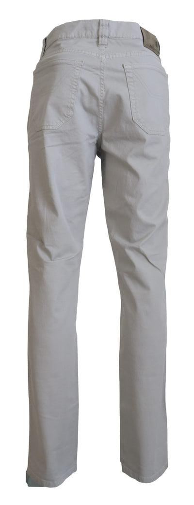 Jeckerson Gray Cotton Tapered  Casual Pants