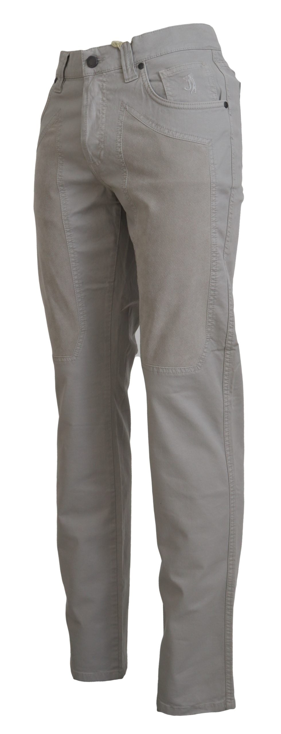 Jeckerson Gray Cotton Tapered  Casual Pants