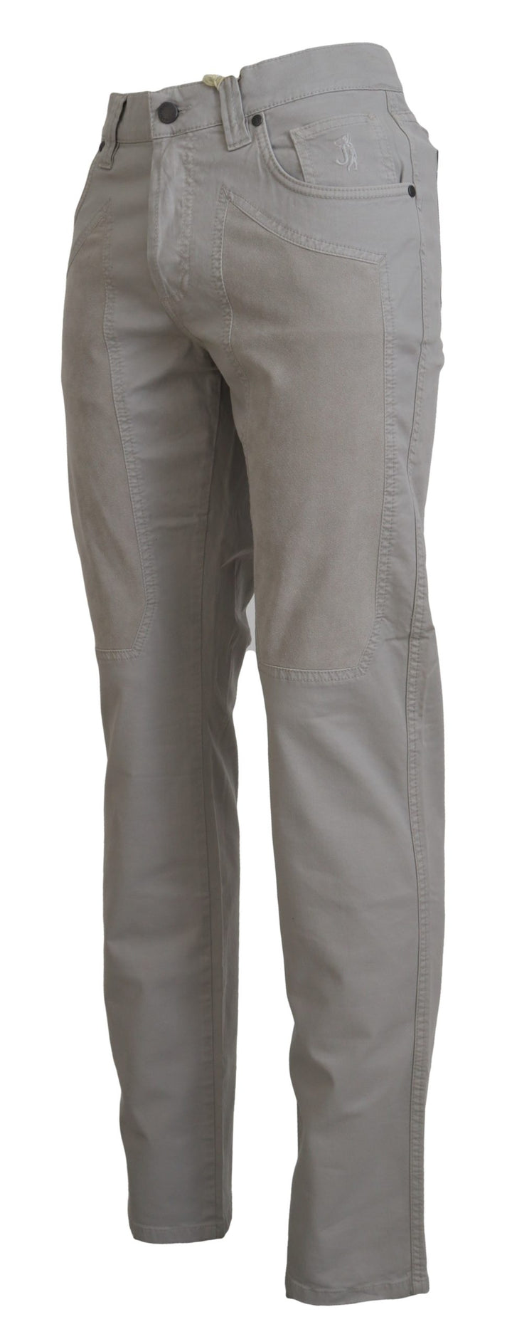 Jeckerson Gray Cotton Tapered  Casual Pants