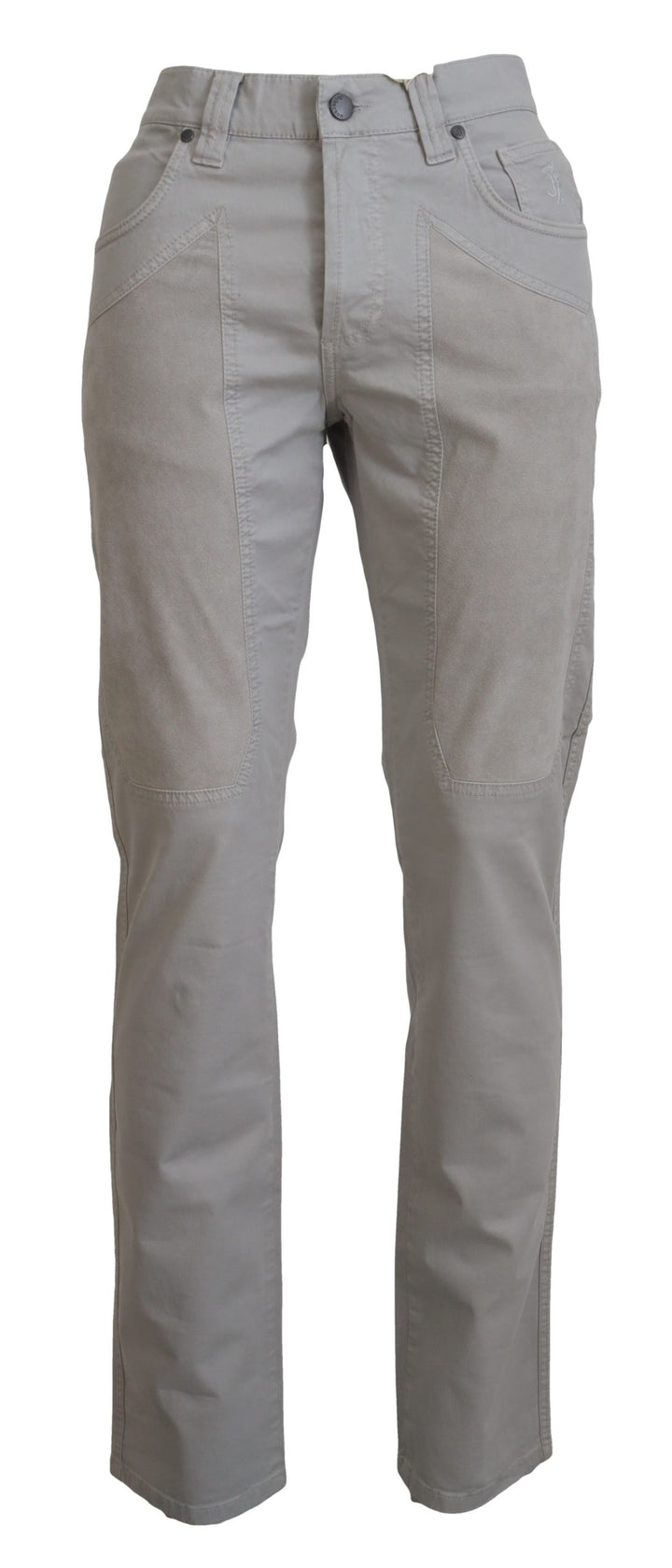 Jeckerson Gray Cotton Tapered  Casual Pants