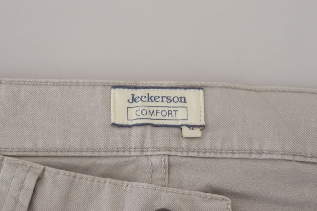 Jeckerson Gray Cotton Tapered  Casual Pants