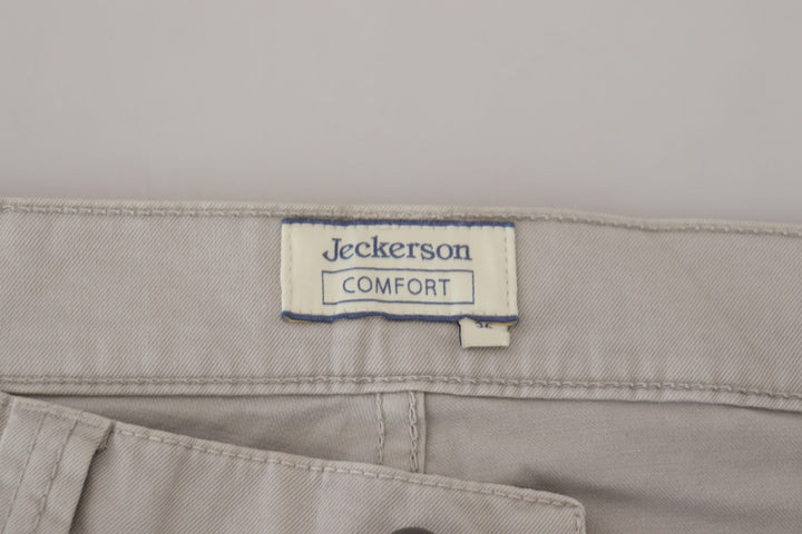 Jeckerson Gray Cotton Tapered  Casual Pants
