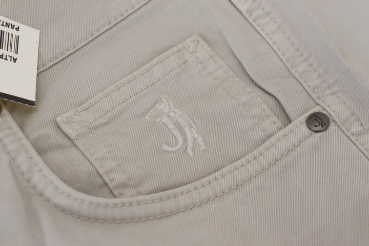 Jeckerson Gray Cotton Tapered  Casual Pants