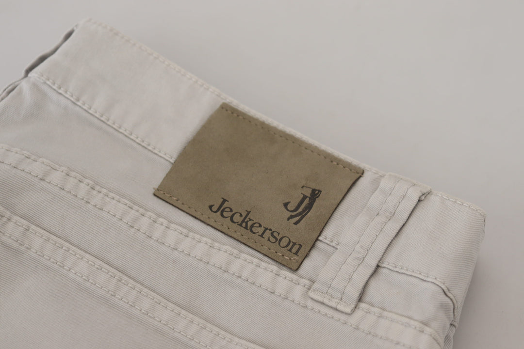 Jeckerson Gray Cotton Tapered  Casual Pants