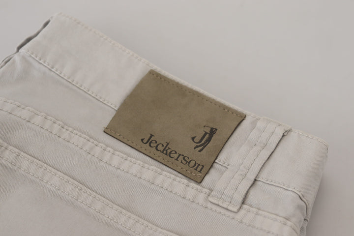 Jeckerson Gray Cotton Tapered  Casual Pants