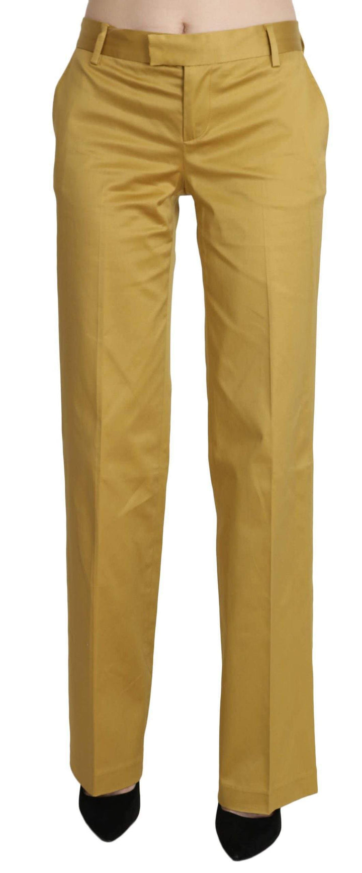 Just Cavalli Mustard  Straight Formal Trousers Pants #women, Catch, feed-agegroup-adult, feed-color-yellow, feed-gender-female, feed-size-IT40|S, Gender_Women, IT40|S, Jeans & Pants - Women - Clothing, Just Cavalli, Kogan, Women - New Arrivals, Yellow at SEYMAYKA
