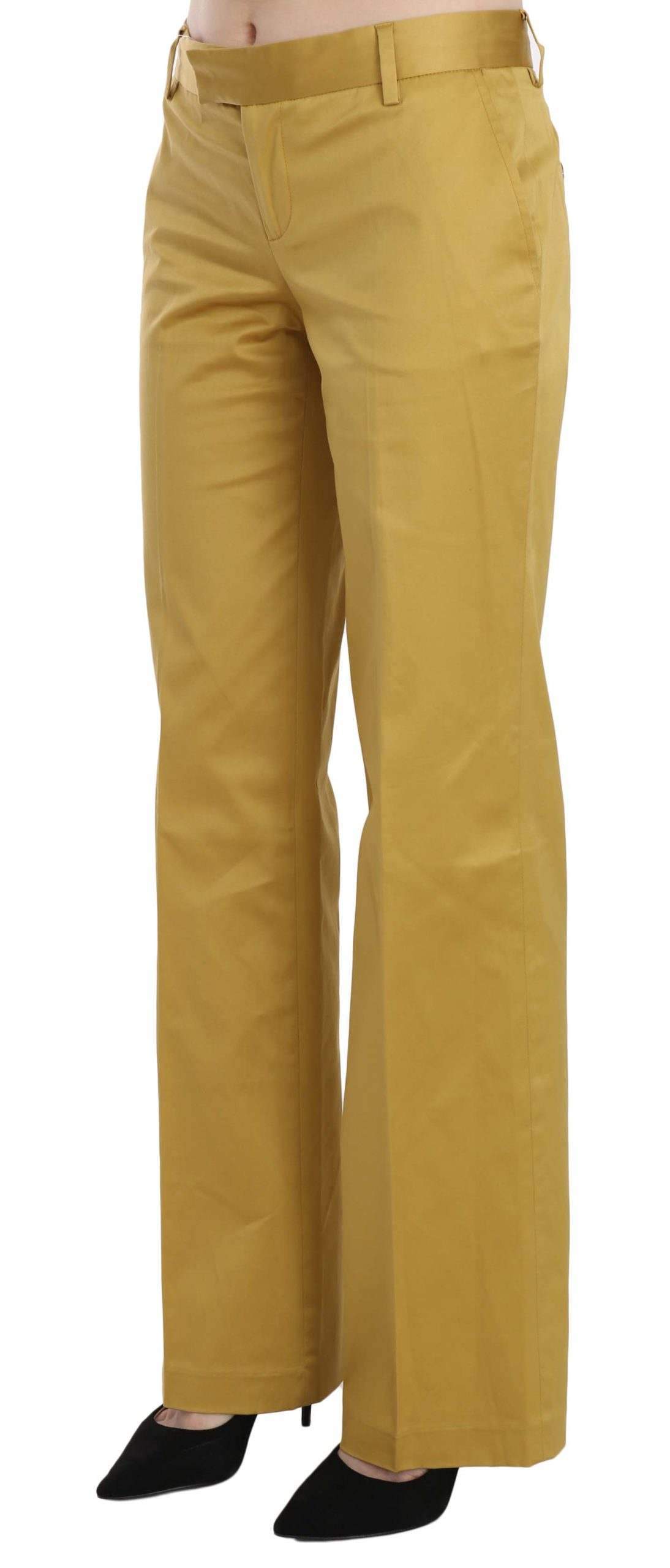 Just Cavalli Mustard  Straight Formal Trousers Pants #women, Catch, feed-agegroup-adult, feed-color-yellow, feed-gender-female, feed-size-IT40|S, Gender_Women, IT40|S, Jeans & Pants - Women - Clothing, Just Cavalli, Kogan, Women - New Arrivals, Yellow at SEYMAYKA