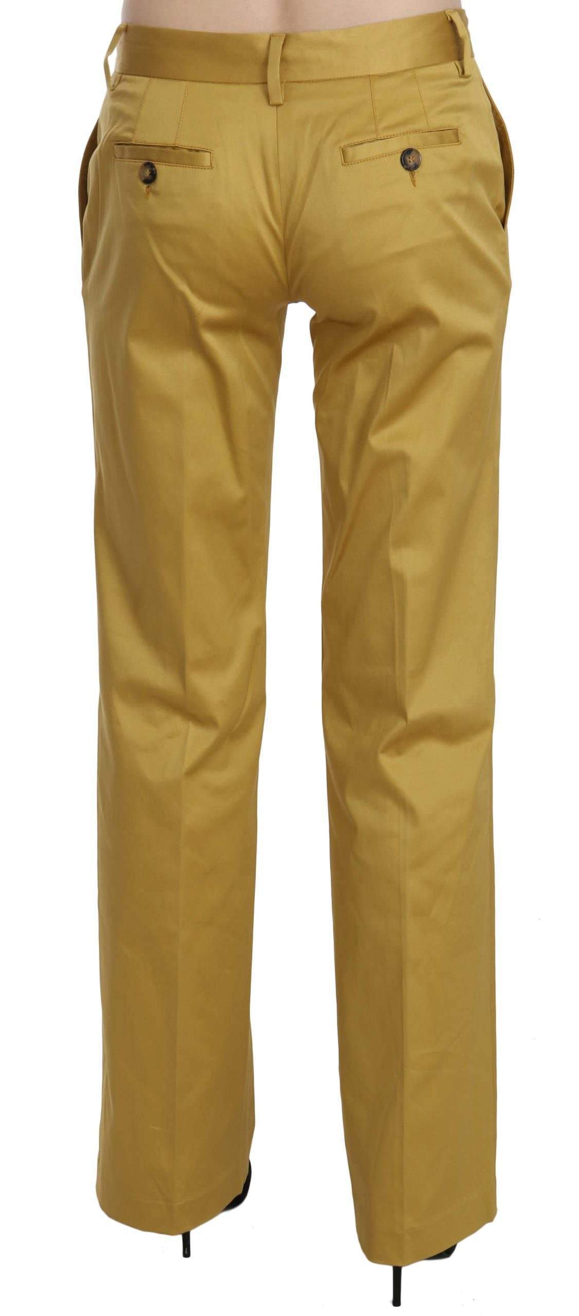 Just Cavalli Mustard  Straight Formal Trousers Pants #women, Catch, feed-agegroup-adult, feed-color-yellow, feed-gender-female, feed-size-IT40|S, Gender_Women, IT40|S, Jeans & Pants - Women - Clothing, Just Cavalli, Kogan, Women - New Arrivals, Yellow at SEYMAYKA