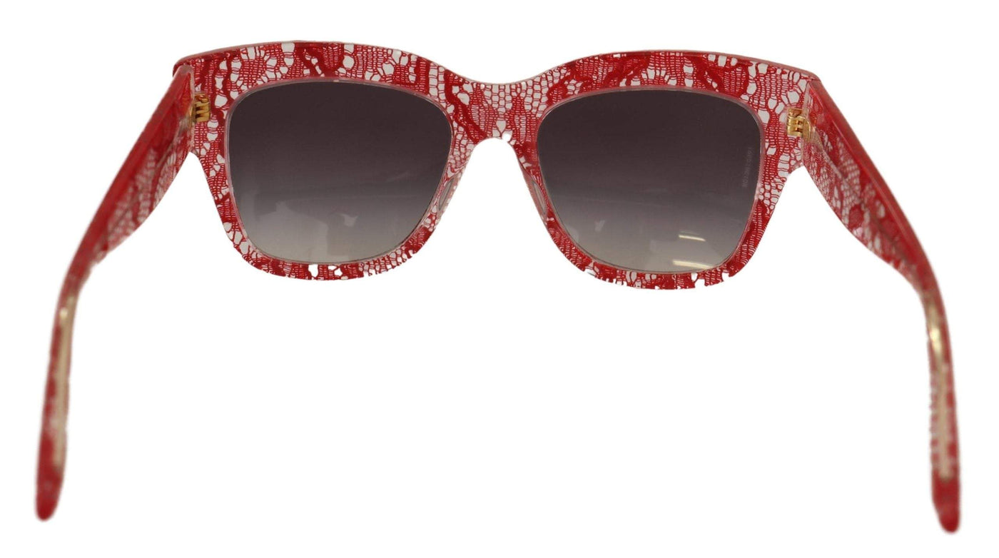 Dolce & Gabbana Red Lace Acetate Rectangle Shades Sunglasses #men, Dolce & Gabbana, feed-1, Red, Sunglasses for Men - Sunglasses at SEYMAYKA