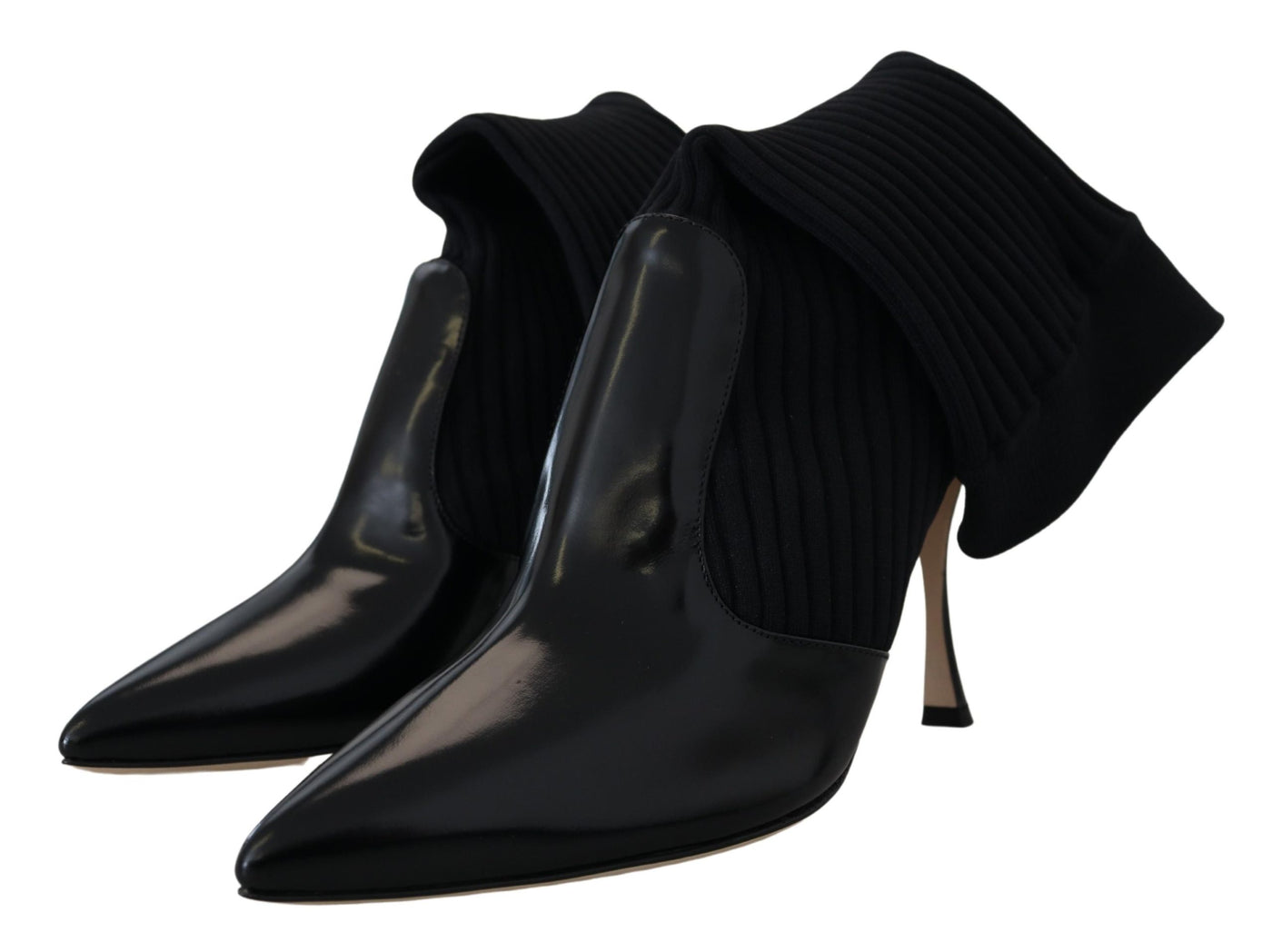 Dolce & Gabbana Black Socks Stiletto Heels Booties Shoes