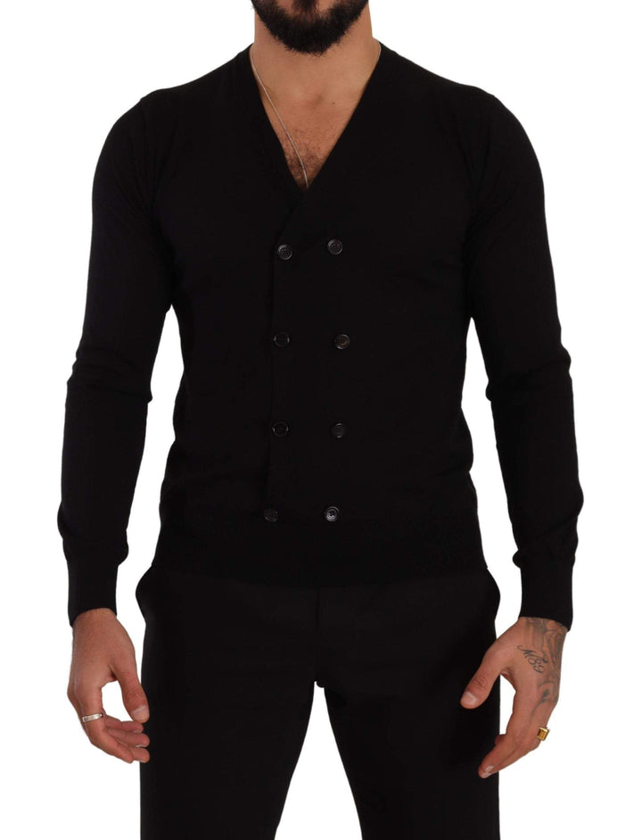 Dolce & Gabbana Black Cashmere Button Down Cardigan Sweater #men, Black, Dolce & Gabbana, feed-1, IT46 | S, IT50 | L, Sweaters - Men - Clothing at SEYMAYKA