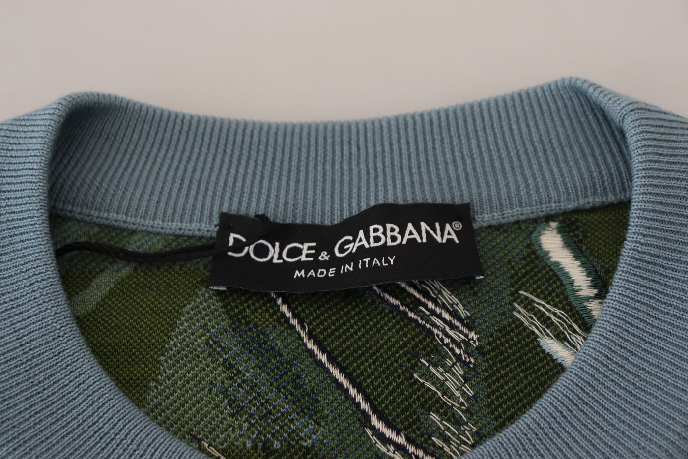 Dolce & Gabbana Multicolor Jungle Wool Pullover Logo Sweater