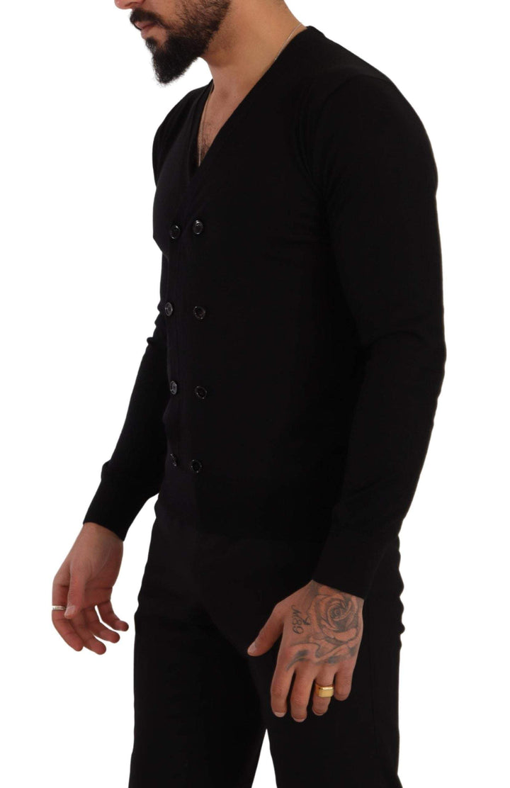Dolce & Gabbana Black Cashmere Button Down Cardigan Sweater #men, Black, Dolce & Gabbana, feed-1, IT46 | S, IT50 | L, Sweaters - Men - Clothing at SEYMAYKA