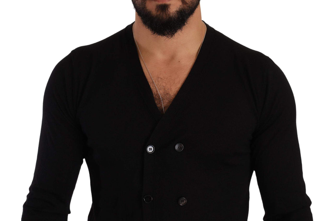 Dolce & Gabbana Black Cashmere Button Down Cardigan Sweater #men, Black, Dolce & Gabbana, feed-1, IT46 | S, IT50 | L, Sweaters - Men - Clothing at SEYMAYKA