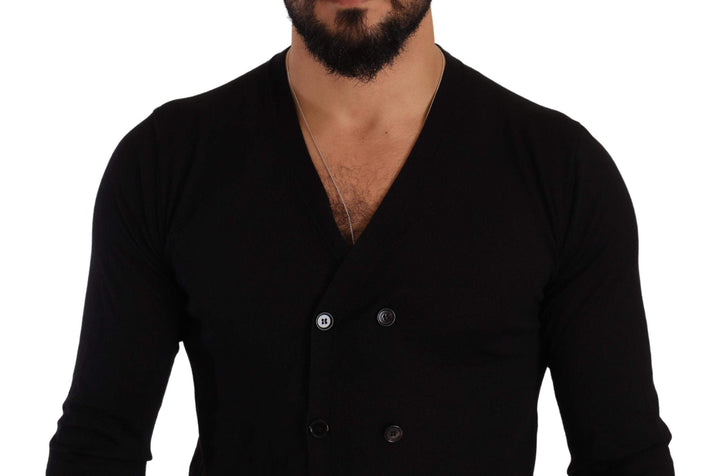Dolce & Gabbana Black Cashmere Button Down Cardigan Sweater #men, Black, Dolce & Gabbana, feed-1, IT46 | S, IT50 | L, Sweaters - Men - Clothing at SEYMAYKA