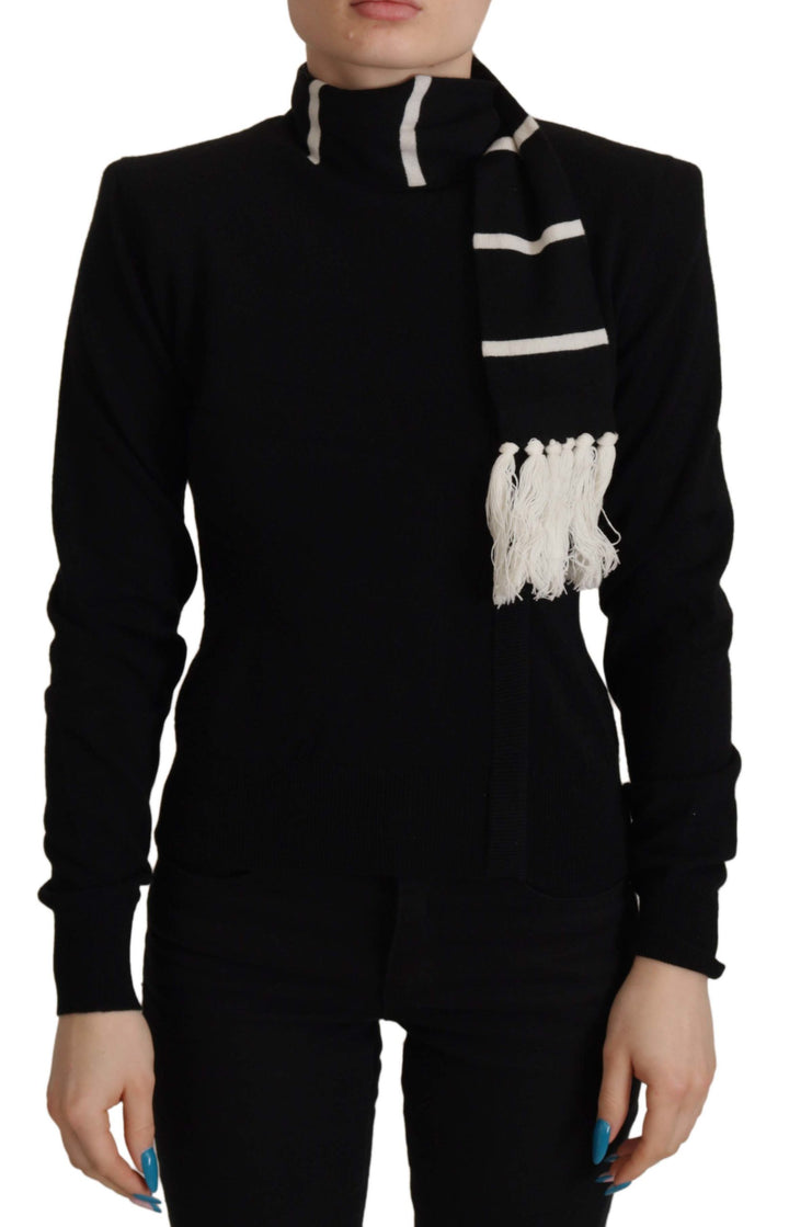 Dolce & Gabbana Black Cashmere Turtleneck Pullover Sweater
