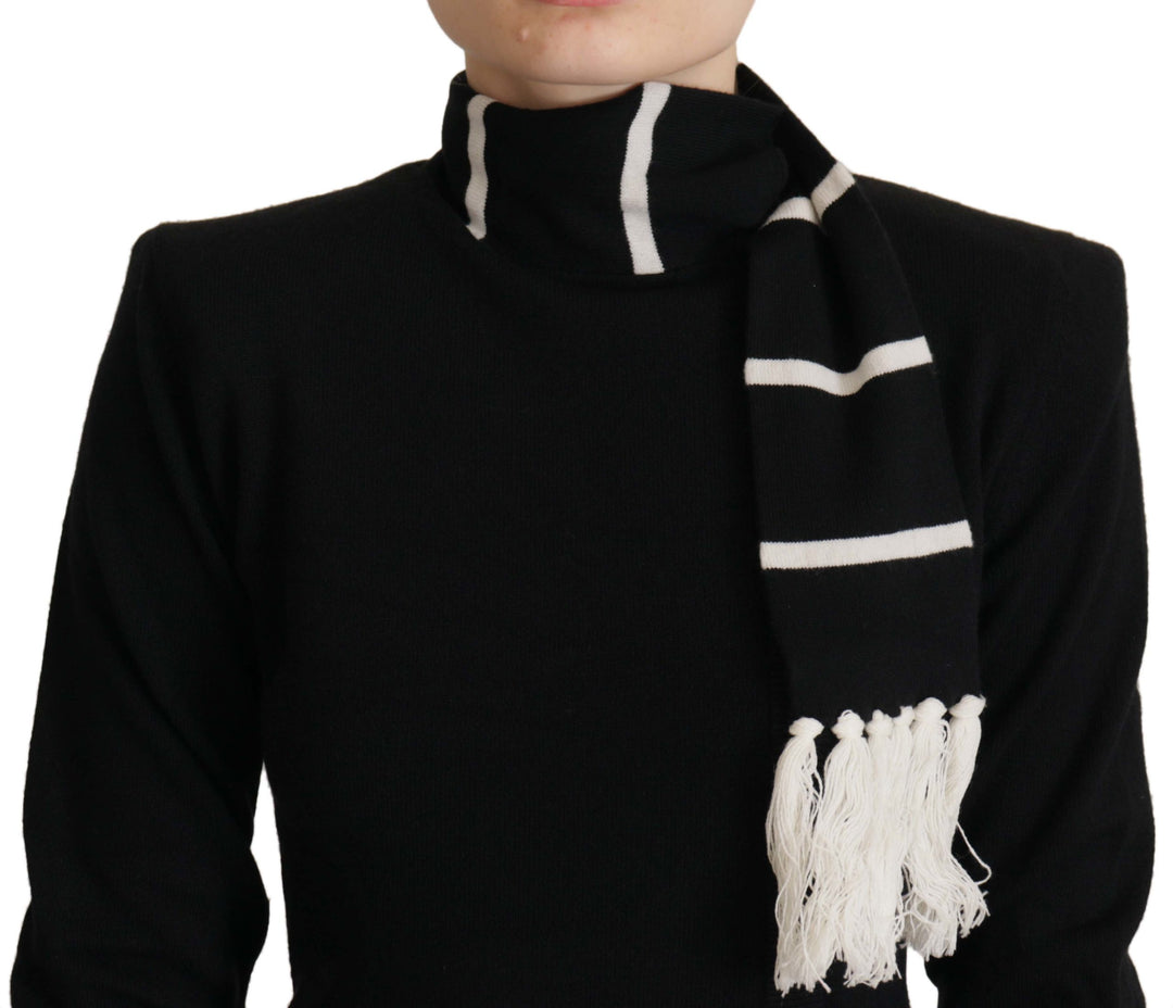 Dolce & Gabbana Black Cashmere Turtleneck Pullover Sweater