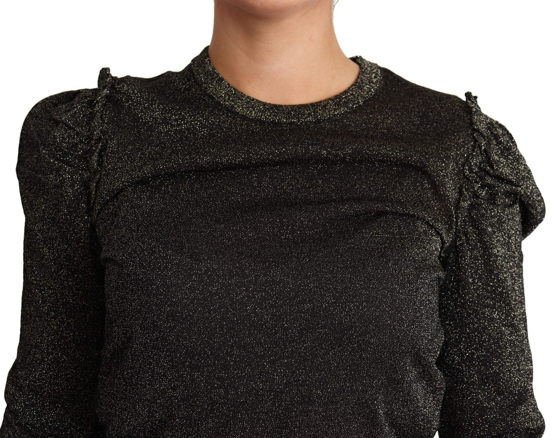 Dolce & Gabbana Black Gold Cropped Women Pullover Sweater #women, Black, Dolce & Gabbana, feed-agegroup-adult, feed-color-black, feed-gender-female, feed-size-IT36 | XS, feed-size-IT38|XS, feed-size-IT42|M, feed-size-IT44|L, IT36 | XS, IT38|XS, IT42|M, IT44|L, Sweaters - Women - Clothing, Women - New Arrivals at SEYMAYKA
