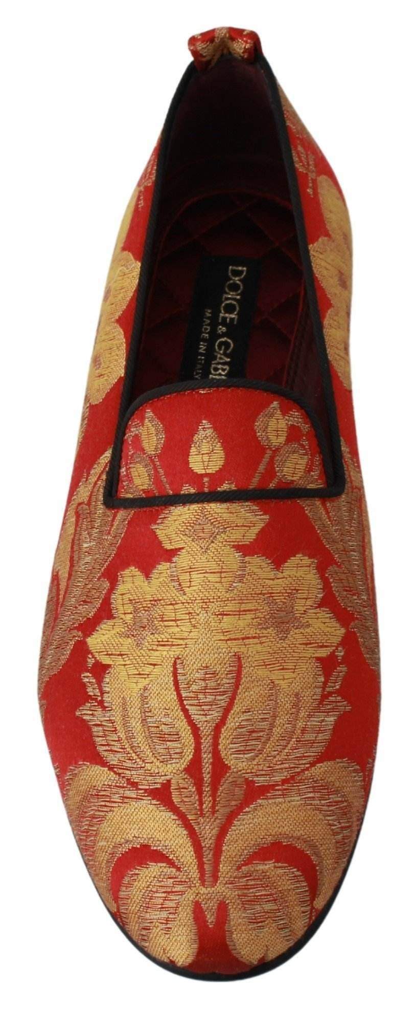 Dolce & Gabbana Red Gold Brocade Slippers Loafers Shoes #men, Brand_Dolce & Gabbana, Catch, Category_Shoes, Dolce & Gabbana, EU39/US6, EU40/US7, EU41/US8, EU42/US9, EU43/US10, EU45/US12, feed-agegroup-adult, feed-color-gold, feed-gender-male, feed-size-US6, feed-size-US7, feed-size-US8, Gender_Men, Kogan, Loafers - Men - Shoes, Rose Gold, Shoes - New Arrivals at SEYMAYKA