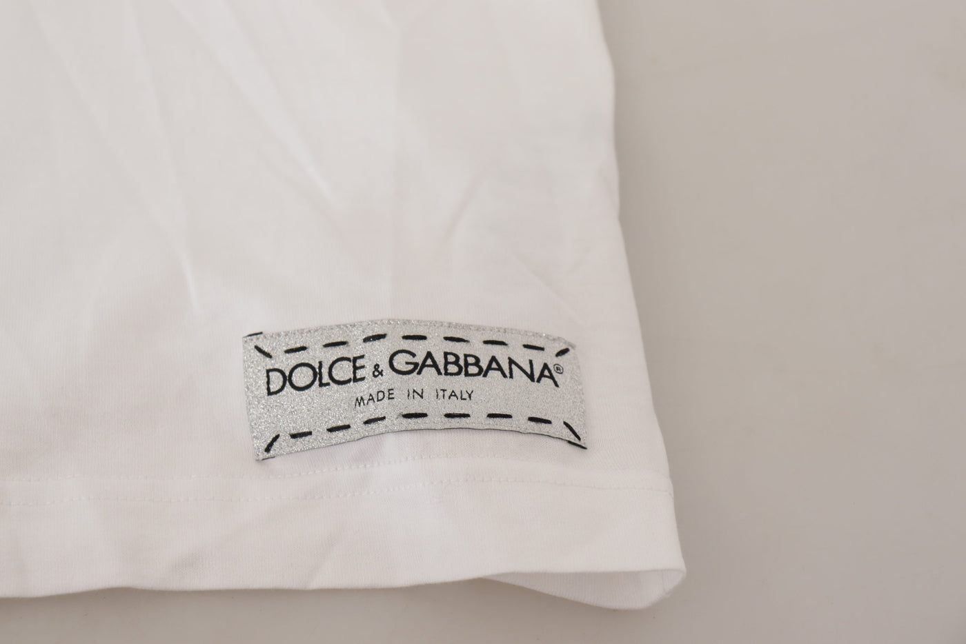 Dolce & Gabbana White Wide Collar Sartoria T-shirt Button Top