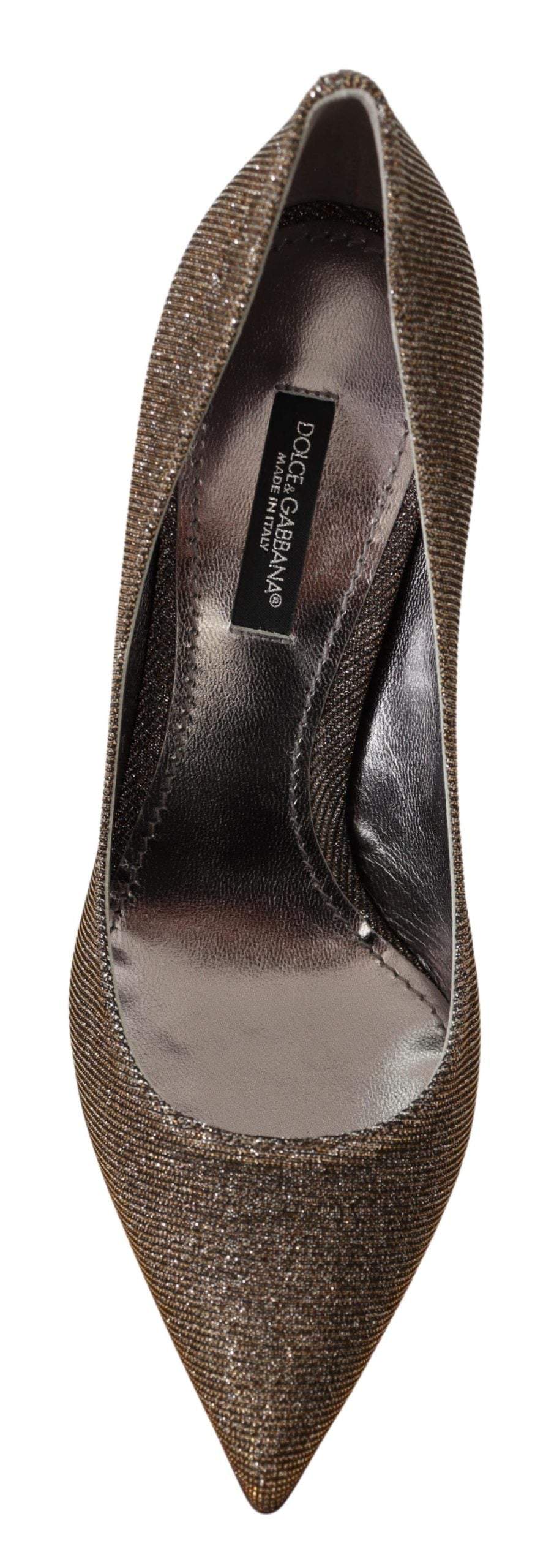 Dolce & Gabbana Gold Silver Fabric Heels Pumps Shoes #women, Dolce & Gabbana, EU35.5/US5, EU36.5/US6, EU36/US5.5, EU37.5/US7, EU38/US7.5, EU41/US10.5, feed-agegroup-adult, feed-color-Silver, feed-gender-female, Pumps - Women - Shoes, Silver at SEYMAYKA