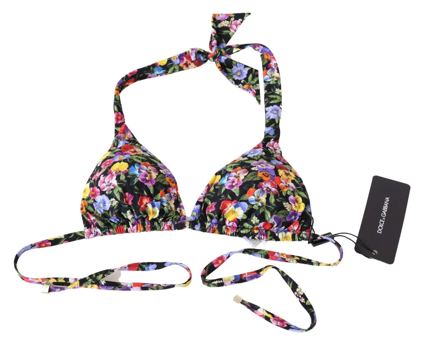 Dolce & Gabbana Black Floral Print Swimsuit Beachwear Bikini Tops #women, Black, Dolce & Gabbana, feed-agegroup-adult, feed-color-black, feed-gender-female, IT1 | XS, Swimwear - Women - Clothing, Women - New Arrivals at SEYMAYKA