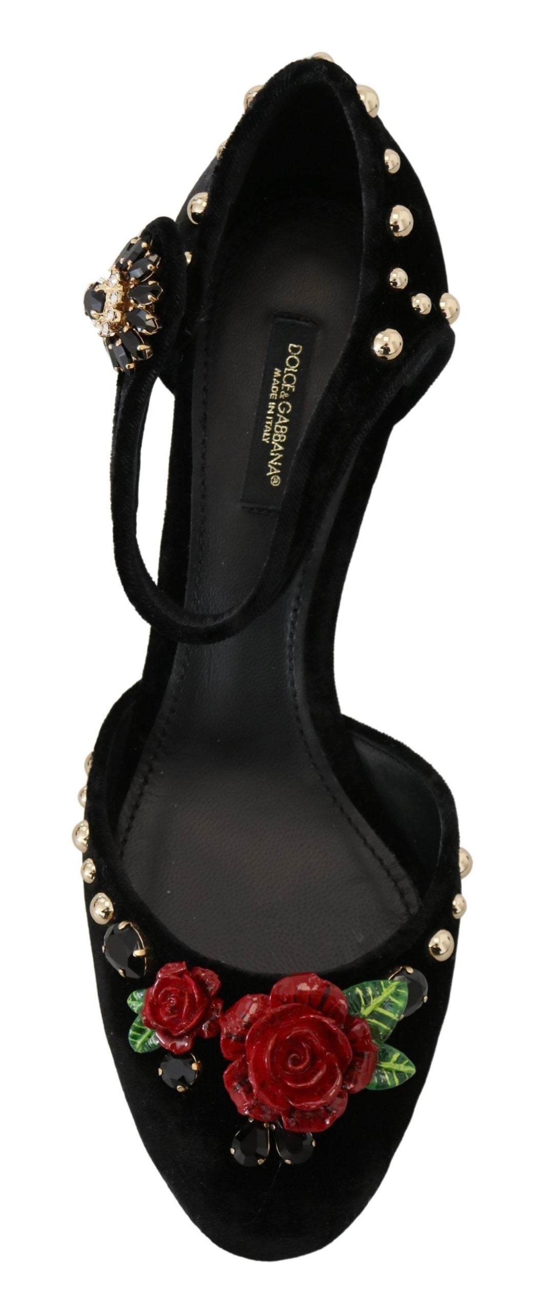 Dolce & Gabbana Black Pearl Crystal Vally Heels Sandals Shoes