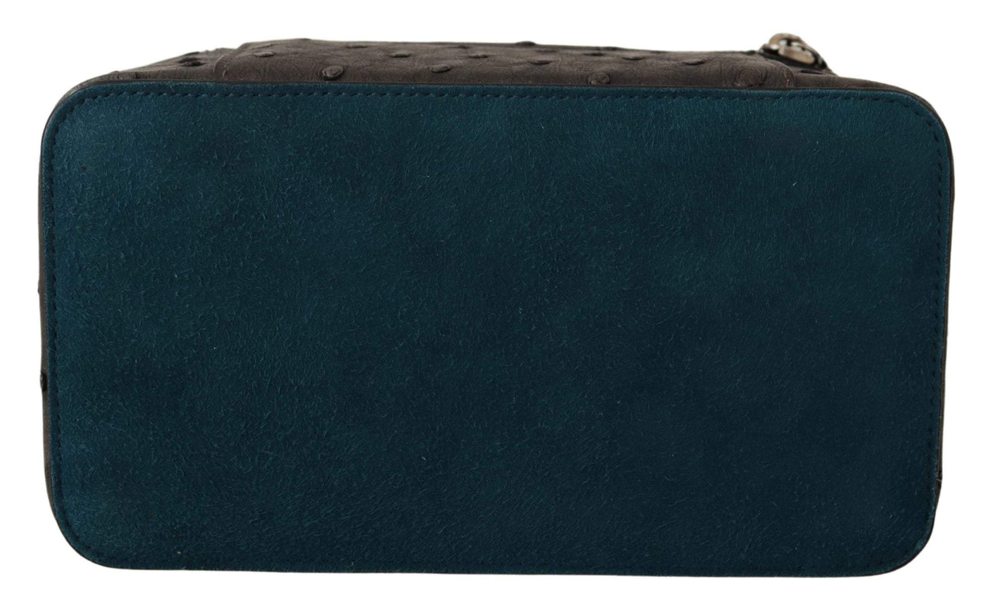 Dolce & Gabbana Gray Skin Leather Vanity Case Toiletry Shaving Bag #men, Dolce & Gabbana, feed-agegroup-adult, feed-color-Gray, feed-gender-male, Gray, Leather Accessories - Men - Bags at SEYMAYKA
