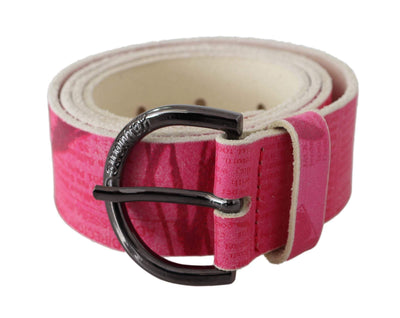 John Galliano Pink Leather Letter Logo Design Round Buckle Belt #women, 100 cm / 40 Inches, 105 cm / 42 Inches, 90 cm / 36 Inches, 95 cm / 38 Inches, Accessories - New Arrivals, Belts - Women - Accessories, feed-agegroup-adult, feed-color-pink, feed-gender-female, John Galliano, Pink at SEYMAYKA
