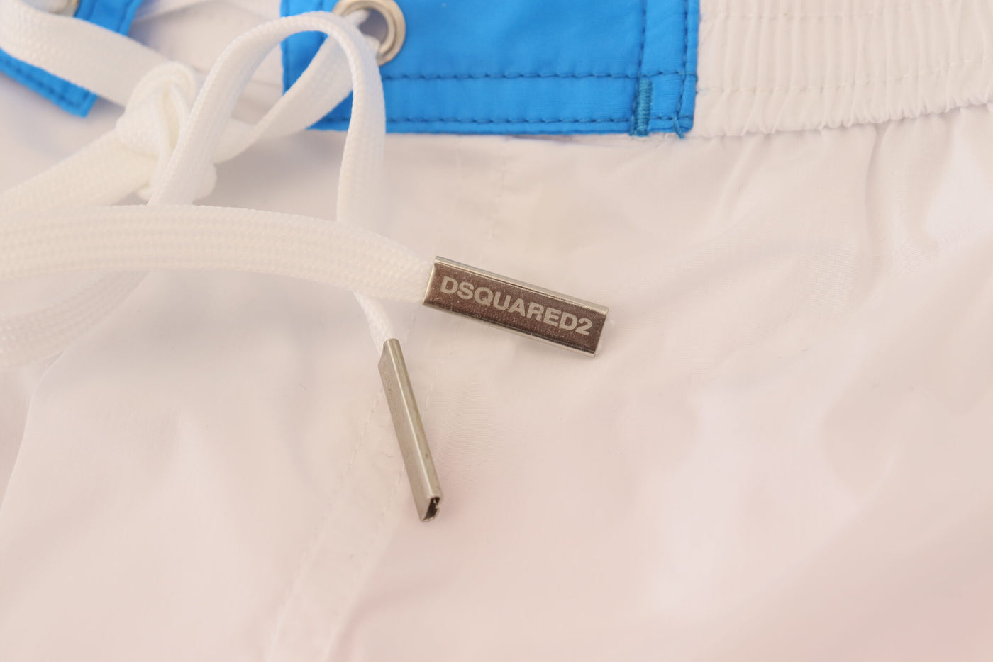 Dsquared² White Pink Logo Print Men Beachwear Shorts Swimwear