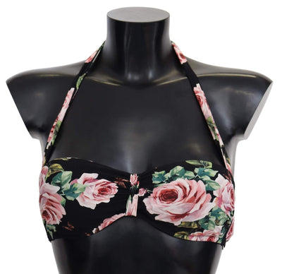 Dolce & Gabbana Black Roses Print Swimsuit Beachwear Bikini Tops #women, Black, Dolce & Gabbana, feed-agegroup-adult, feed-color-black, feed-gender-female, IT1 | XS, Swimwear - Women - Clothing, Women - New Arrivals at SEYMAYKA