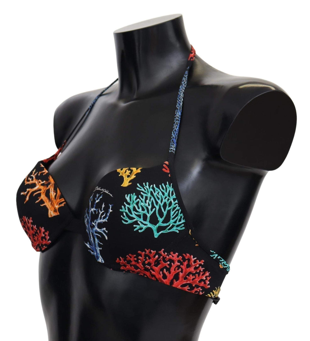 Dolce & Gabbana Black Corals Print Women Beachwear Bikini Tops #women, Black, Dolce & Gabbana, feed-agegroup-adult, feed-color-black, feed-gender-female, IT1 | XS, Swimwear - Women - Clothing, Women - New Arrivals at SEYMAYKA