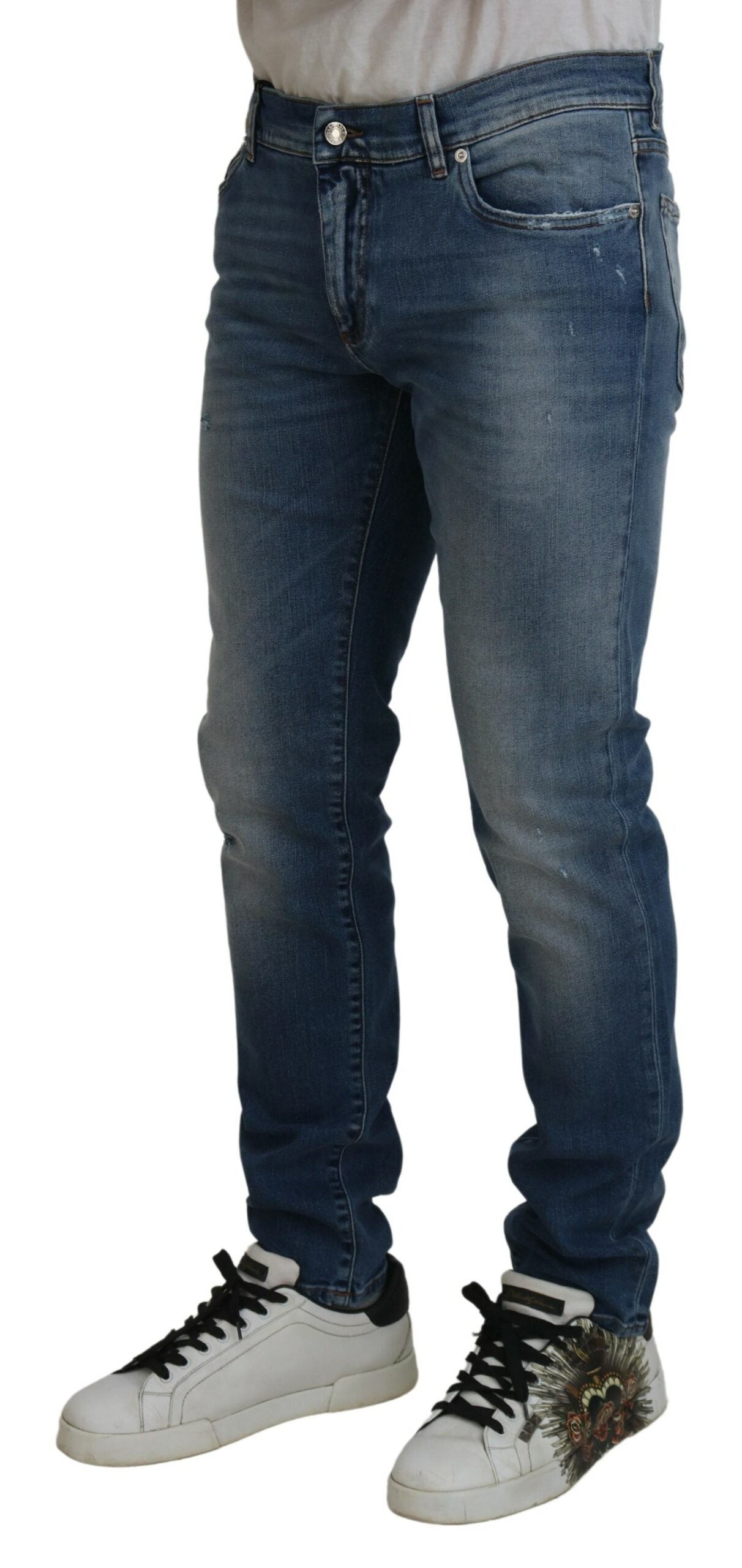 Dolce & gabbana Blue Wash Skinny Cotton Denim Jeans