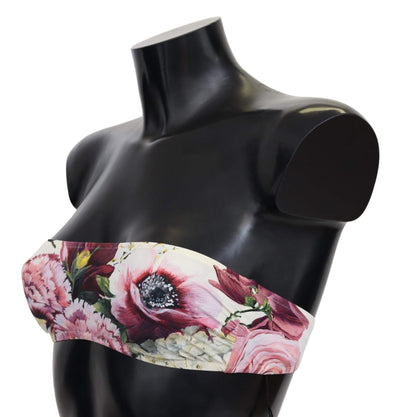 Dolce & Gabbana Multicolor Floral Print Women Beachwear Bikini Tops #women, Dolce & Gabbana, feed-agegroup-adult, feed-color-Multicolor, feed-gender-female, IT2 | S, Multicolor, Swimwear - Women - Clothing, Women - New Arrivals at SEYMAYKA