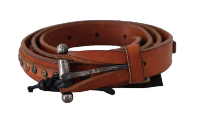 Scervino Street Brown Genuine Leather Rustic Silver Buckle Belt #women, 85 cm / 34 Inches, Accessories - New Arrivals, Belts - Women - Accessories, Brown, feed-agegroup-adult, feed-color-brown, feed-gender-female, Scervino Street at SEYMAYKA