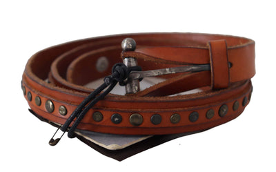 Scervino Street Brown Genuine Leather Rustic Silver Buckle Belt #women, 85 cm / 34 Inches, Accessories - New Arrivals, Belts - Women - Accessories, Brown, feed-agegroup-adult, feed-color-brown, feed-gender-female, Scervino Street at SEYMAYKA