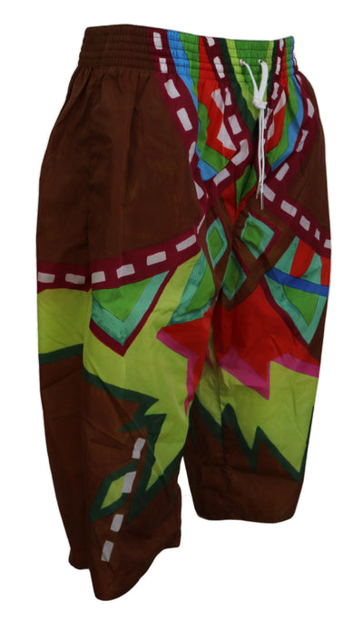 Dsquared² Multicolor Printed Men Beachwear Shorts Swimwear